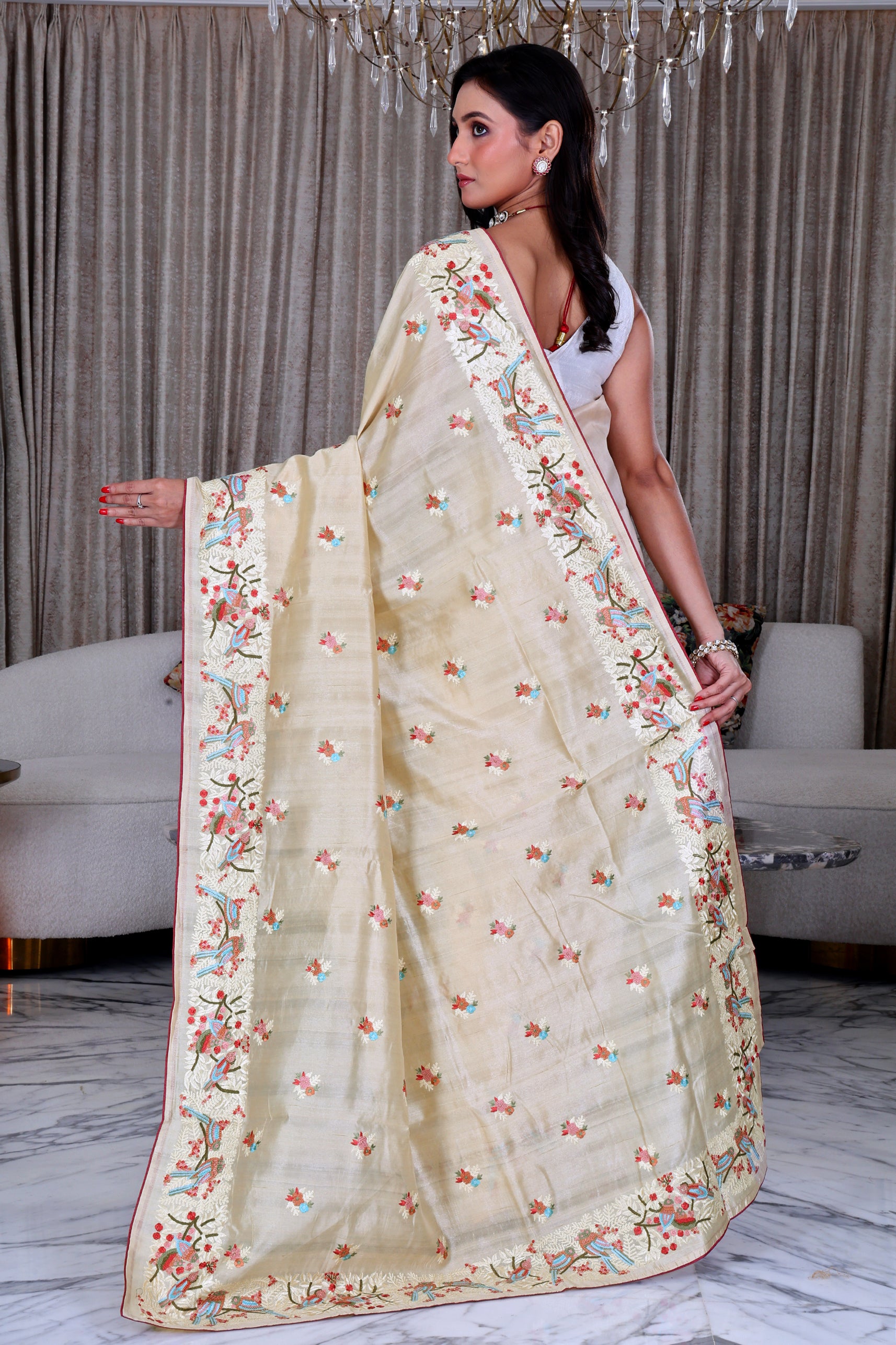 Semi Tussar Embroidery